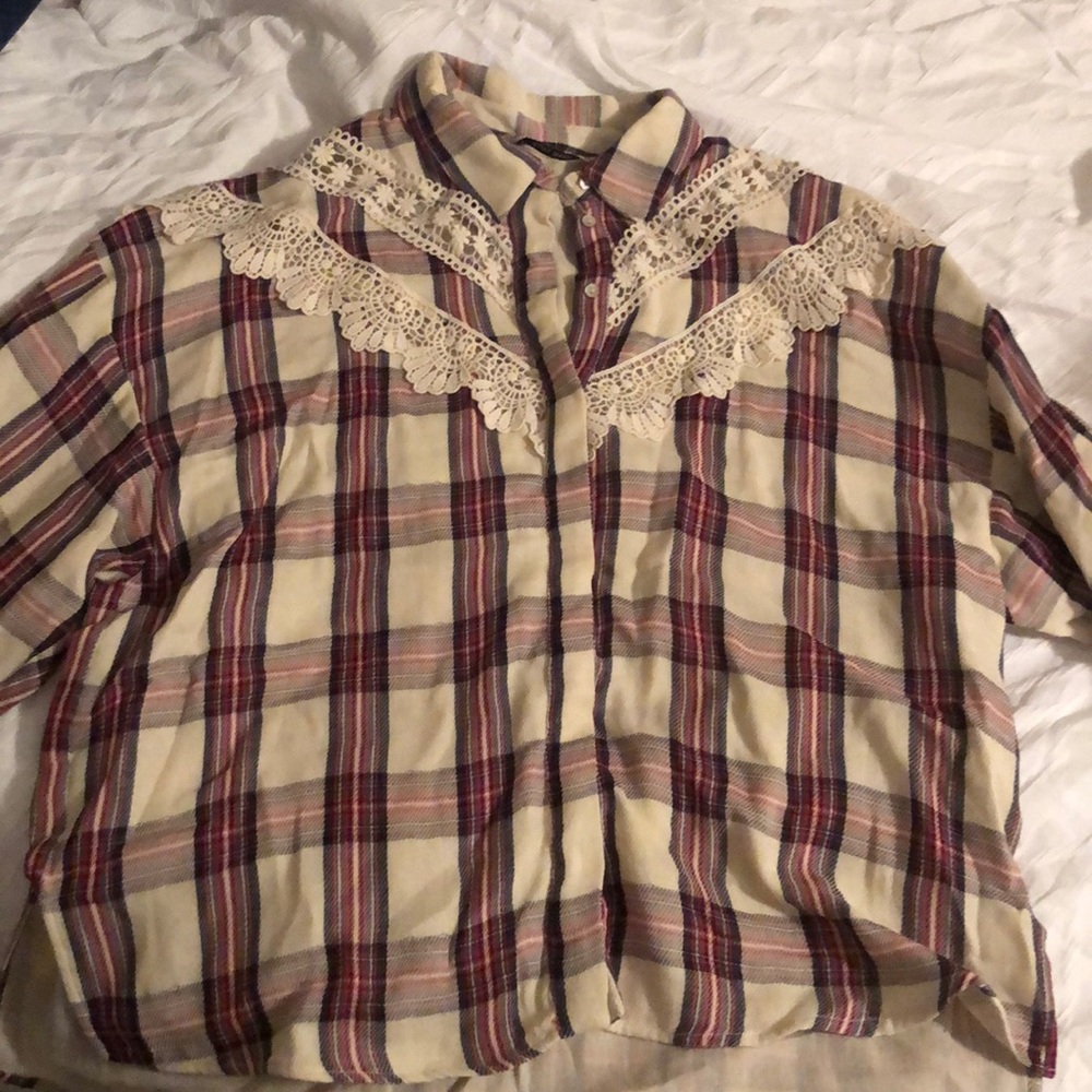 Plaid/lace Zara Flannel